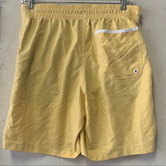 MENS OLD NAVY SOLID YELLOW SWIM TRUNKS - Picture 3 of 3